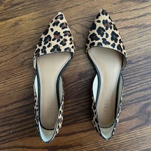 J.Crew Zoe d’Orsay Leopard Print Hide Flats